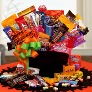 Happy Halloween Candy Cauldron Of Treats Flower Bouquet