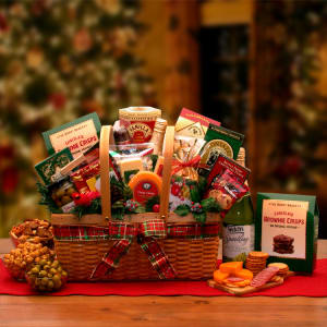 Holiday Greetings Gourmet Gift Hamper Flower Bouquet