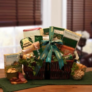 With Our Sincerest Sympathy Gift Basket Flower Bouquet