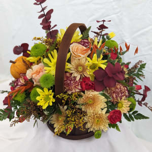 Talisman's Basket of Fall Blooms Flower Bouquet