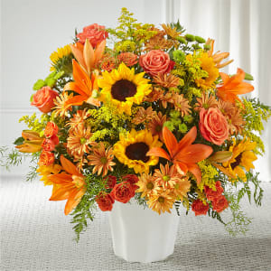 Harvest Thoughts Floor Basket Flower Bouquet