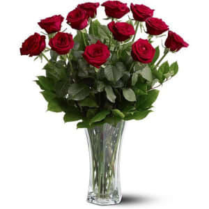 One Dozen Red Roses Flower Bouquet