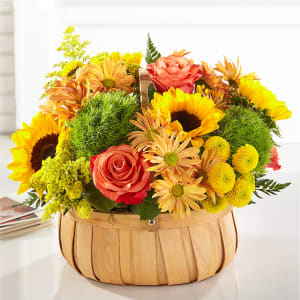 Harvest Sunflower Basket Flower Bouquet