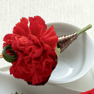 Red Carnation Boutonniere Flower Bouquet