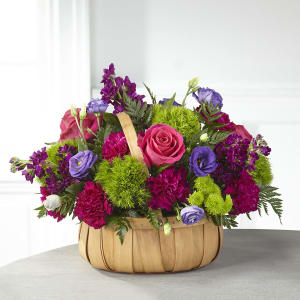 Serene Sanctuary Basket Flower Bouquet