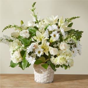 Ivory Elegance Floral Basket Flower Bouquet