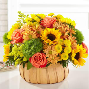 Harvest Sunflower Basket Flower Bouquet