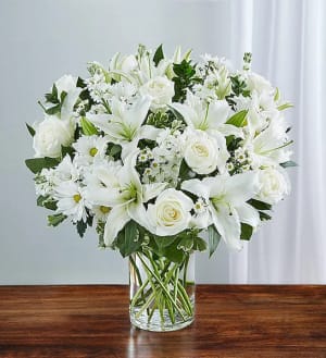 Sincerest Sorrow™ All White Flower Bouquet
