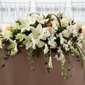 White Linen Arrangement Flower Bouquet