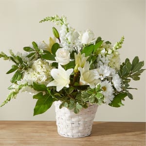 Ivory Elegance Floral Basket Flower Bouquet