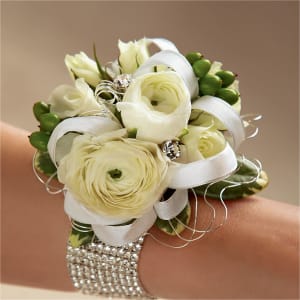 White Elegant Corsage Flower Bouquet