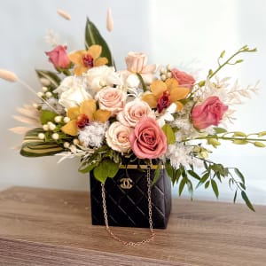 Luxury-Inspired Custom Purse - Boho Flower Bouquet