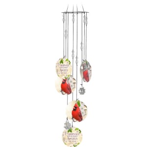 Cardinal Memorial Wind Chime Flower Bouquet