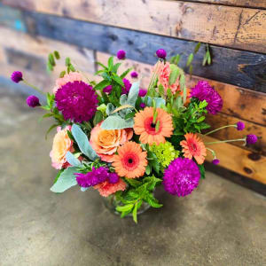 Purple+Orange=HAPPY Flower Bouquet