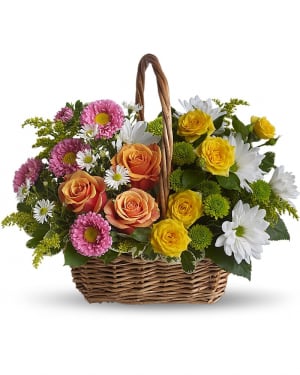 Sweet Tranquility Basket Flower Bouquet