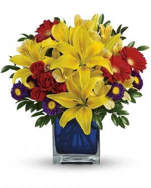 Teleflora's Blue Caribbean Flower Bouquet