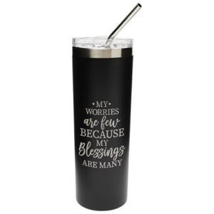 Blessings are Many 23 oz Tumbler - Seafoam Flower Bouquet