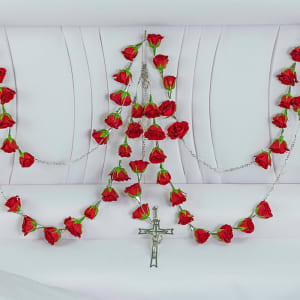 Forever In Our Hearts Rosary Flower Bouquet