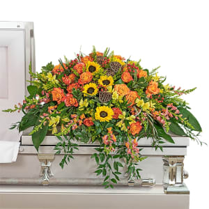 Sunset Reflections Casket Spray Flower Bouquet