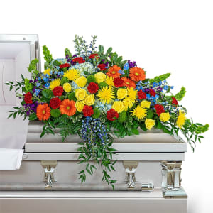 Vibrant Life Casket Spray Flower Bouquet