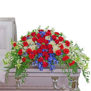 Valiant Honor Casket Spray Flower Bouquet