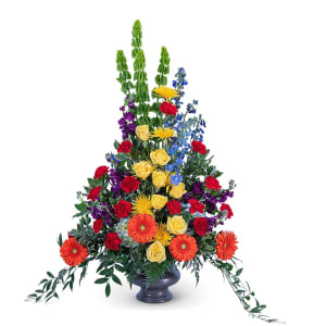 Vibrant Life Urn Flower Bouquet