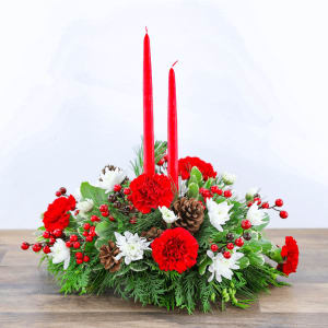 Holly Jolly Centerpiece Flower Bouquet