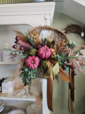 Fall Basket Wreath Flower Bouquet