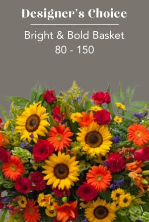 BRIGHT AND BOLD MIX - BASKET Flower Bouquet