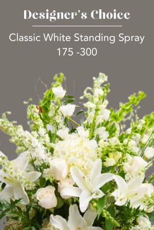 CLASSIC WHITE - STANDING SPRAY Flower Bouquet