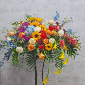 Colors of the Heart Casket Spray Flower Bouquet