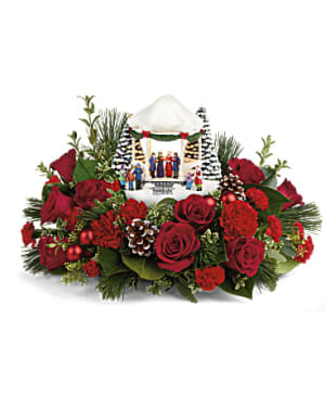 Thomas Kinkade's Sweet Sounds of Christmas Flower Bouquet