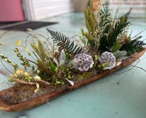 Wooden Dough Bowl Arrangement (not for outdoor use) Flower Bouquet