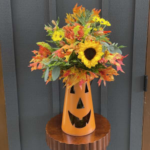 JACK-O-LANTERN CANDLEHOLDER Flower Bouquet