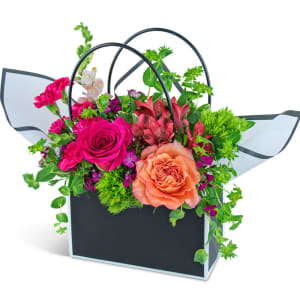 Bright and Bold Blooming Tote Flower Bouquet