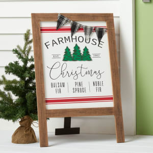 Festive Christmas Standing Sign Flower Arrangement Festive Christmas Standing Sign Flower Bouquet