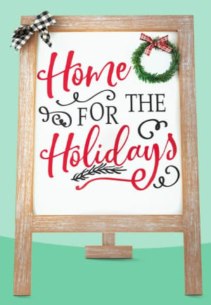 Festive Christmas Standing Sign Flower Arrangement Festive Christmas Standing Sign Flower Bouquet