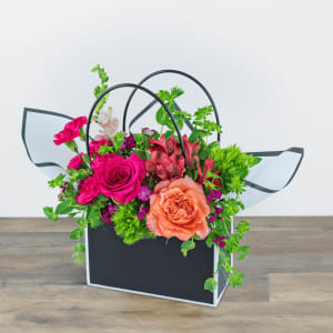 Bright and Bold Blooming Tote Flower Bouquet