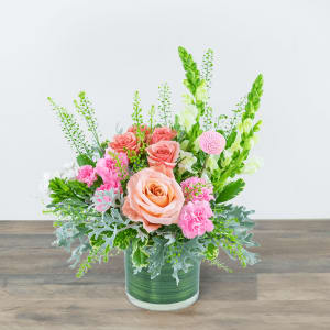 Rosy Coral Romance Flower Bouquet