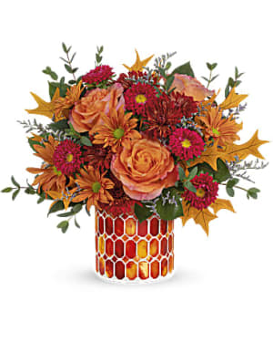 Autumn Aglow Mosaic Flower Bouquet