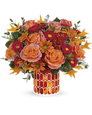 Autumn Aglow Mosaic Flower Bouquet