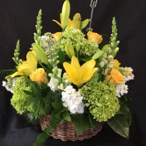 Wicker Basket Flower Bouquet
