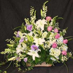 Wicker Basket Flower Bouquet