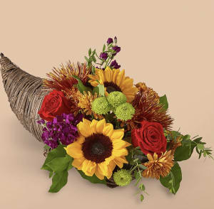 Friendsgiving Cornucopia Flower Bouquet