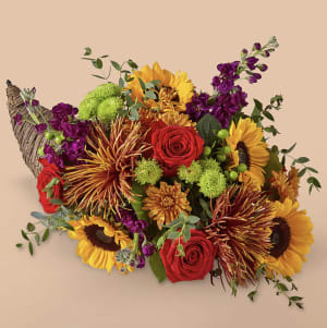 Friendsgiving Cornucopia Flower Bouquet