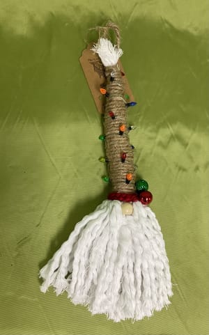 Macramé Long Gnome Santa Ornament Flower Bouquet