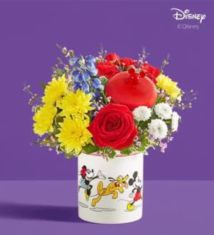 Disney Mickey Mouse & Friends Cookie Jar - Bright Flower Bouquet