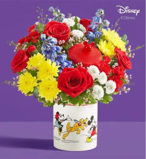 Disney Mickey Mouse & Friends Cookie Jar - Bright Flower Bouquet