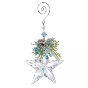 Ganz Kissing Krystals Winter Ice Star Ornament Flower Bouquet