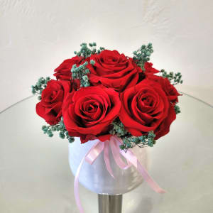 8 Preserved Roses w/ Baby Breath Flower Bouquet